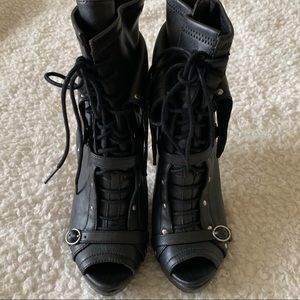 COPY - BCBGeneration BG-LAVA Black Moto Peep Toe Booties